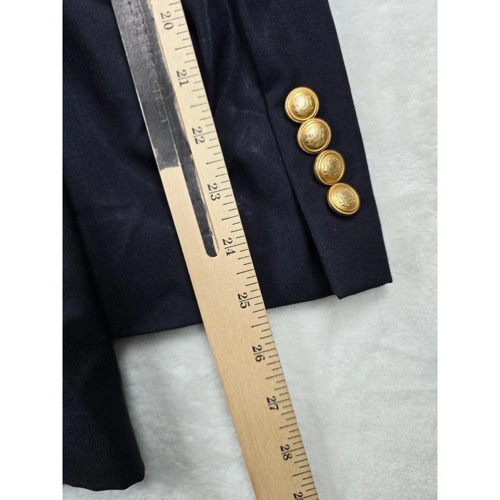 JoS A Bank Blazer Mens 44R Navy‎ Blue 100% Wool Gold Button Sport Coat Classic